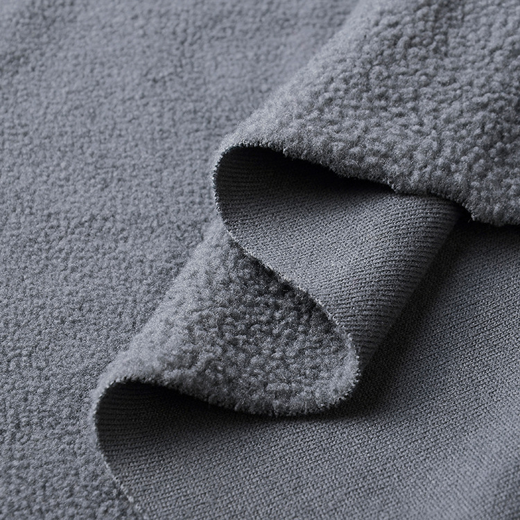 现货单面摇粒绒96f 地摊复合摇粒绒染色涤纶针织面料厂家批发