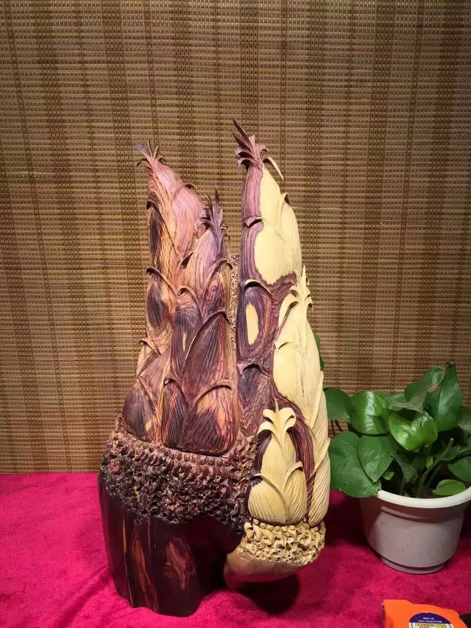 越南紫檀柳木雕 松鹤延年根雕贺寿礼品 送