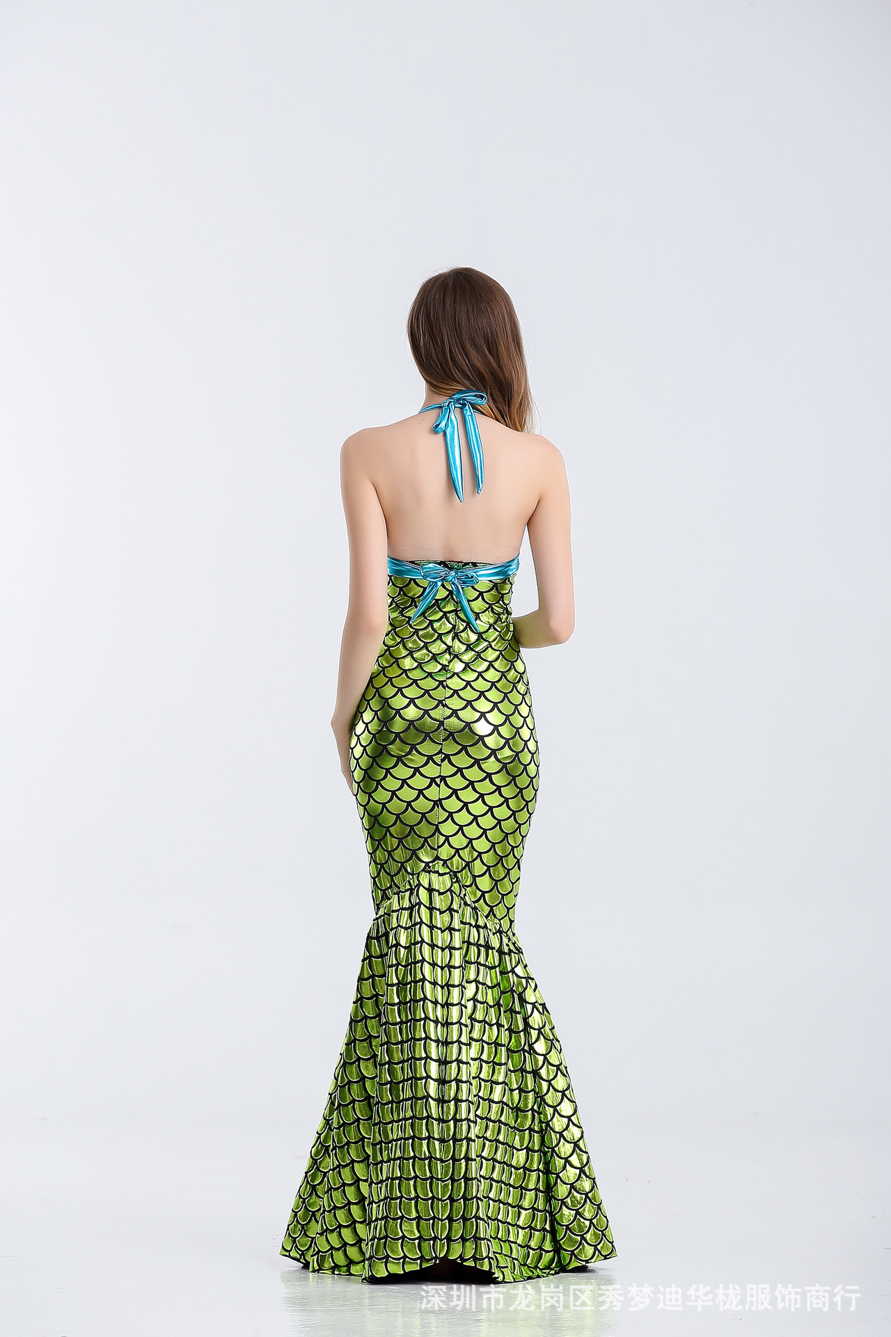 2017万圣节新款美人鱼服 文胸长裙套装 出口性感制服美人鱼连衣裙