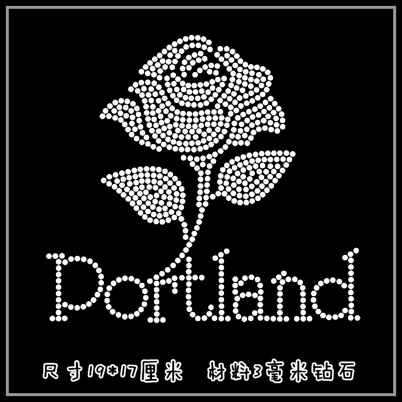 玫瑰花烫钻图案水钻烫图 成品大图女装服饰配件烫钻批发贴钻批发