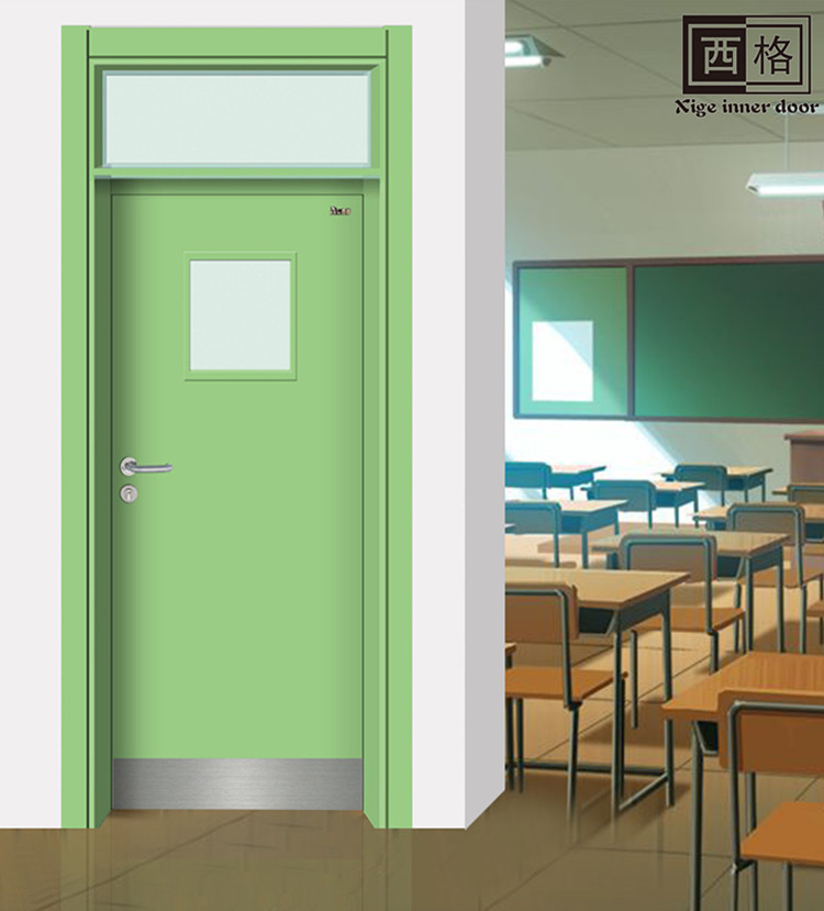 专业定制中学学校门带亮窗木质教室门学校宿舍门教学楼办公室门
