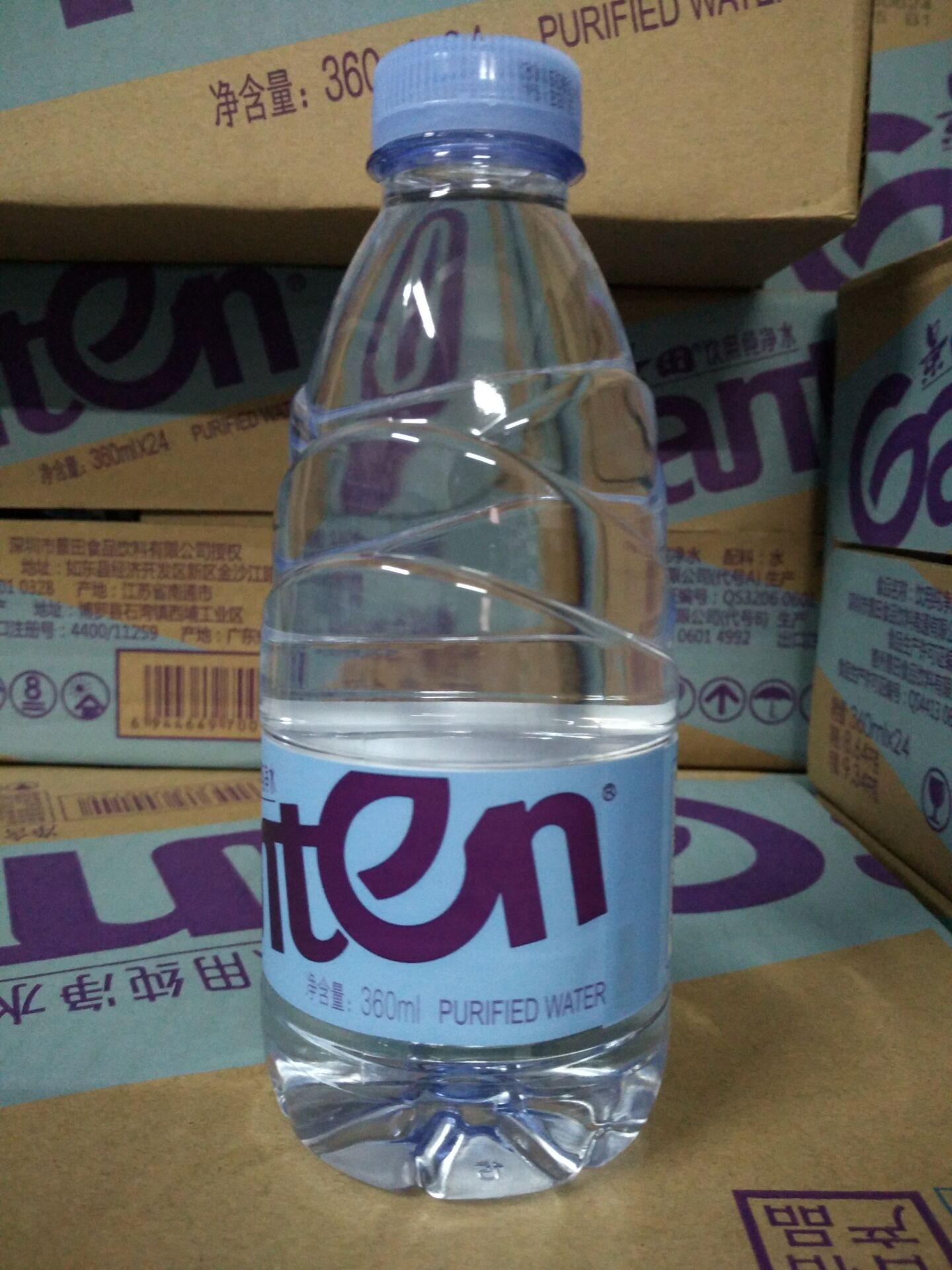 景田纯净水 小瓶水 360ml*24瓶 瓶装纯净水 景田百岁山