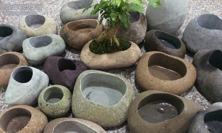 原生态创意石头花盆多肉花盆鱼缸水槽水培盆栽禅意花盆厂家直销