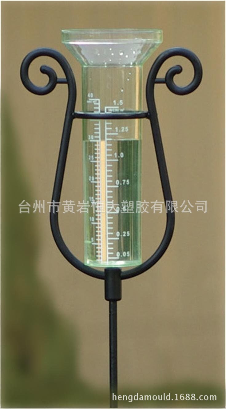 供应花园塑料测水雨量测量器 有刻度人工观测雨量