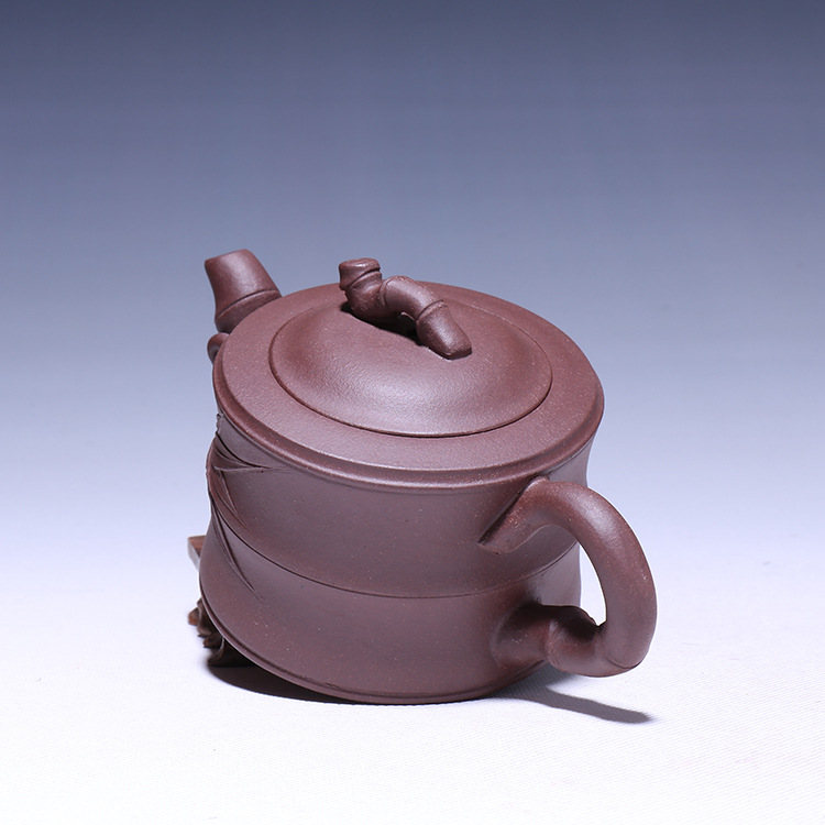 茶具的使用宜兴正宗原矿紫泥竹段壶王兆春手制200毫升