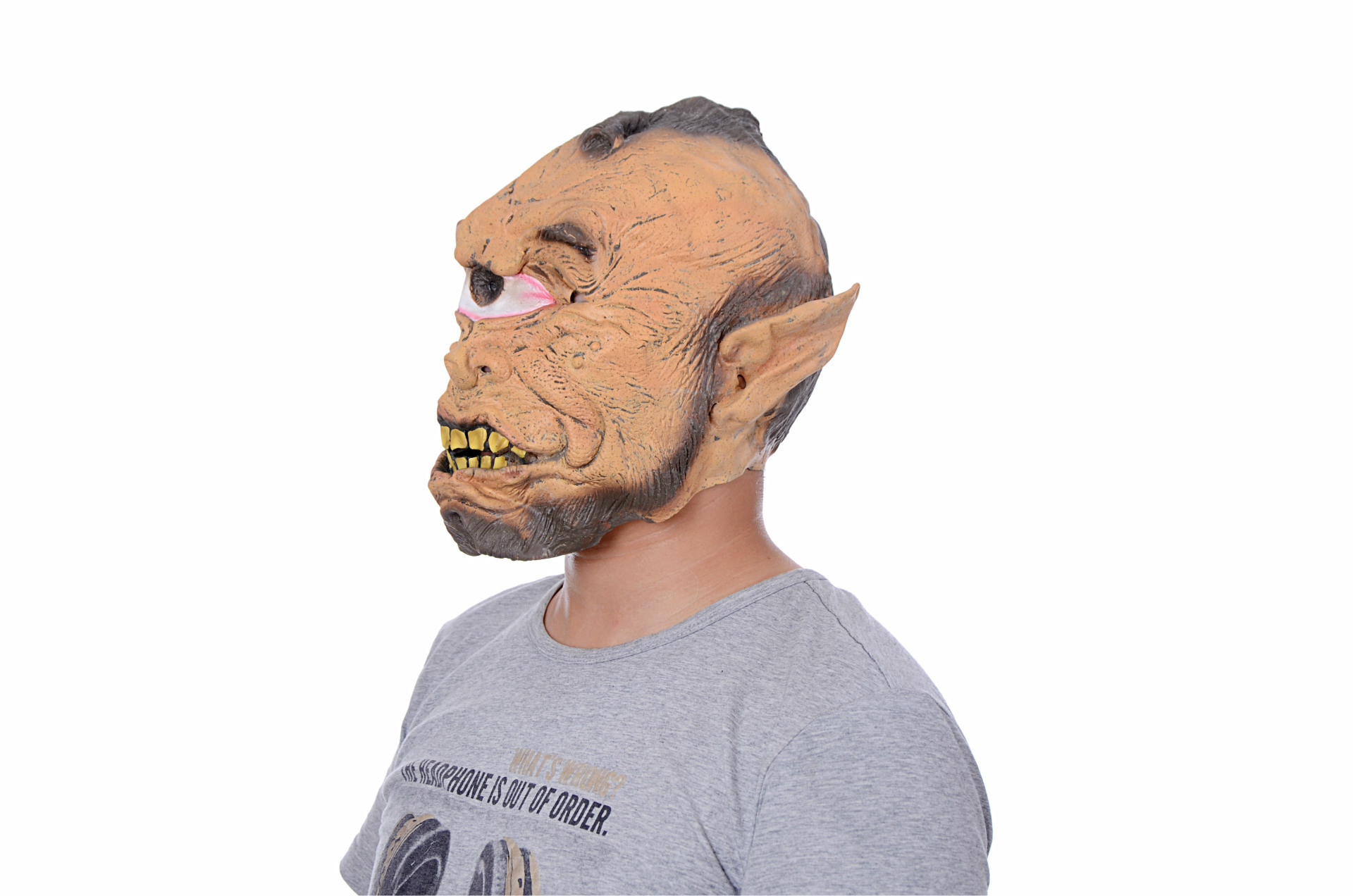 万圣节乳胶酒吧舞会面具/单眼恐怖面具/整