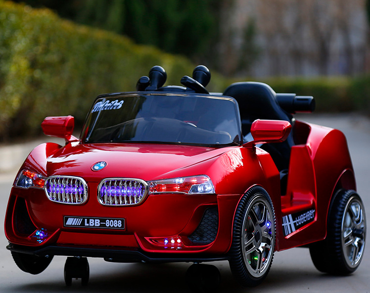 宝马儿童电动车四轮双驱动遥控汽车宝宝电动童车小孩玩具车瓦力车