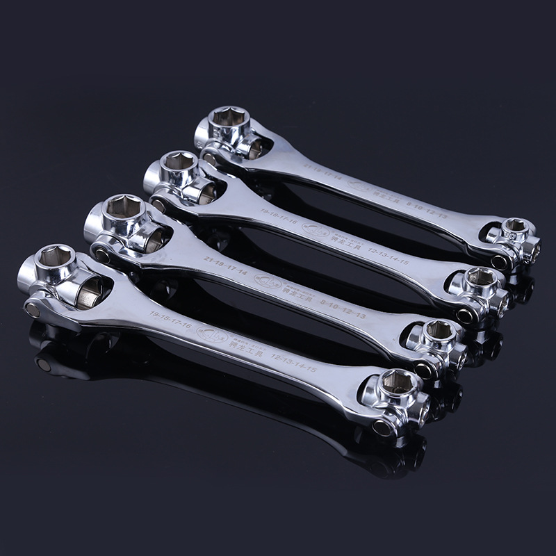 厂家鲁威工具手动八合一两用双向棘轮多头扳手多功能套筒棘轮扳手