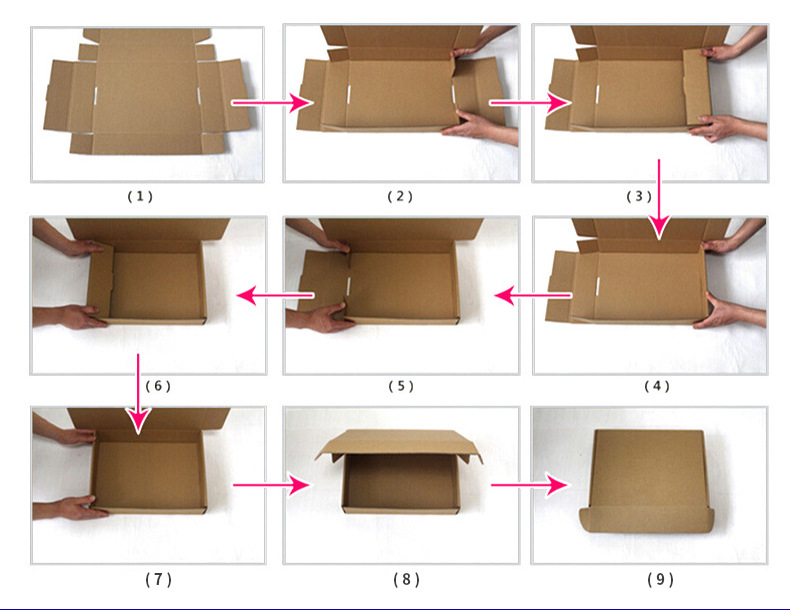 纸箱底部折叠方法图解图片