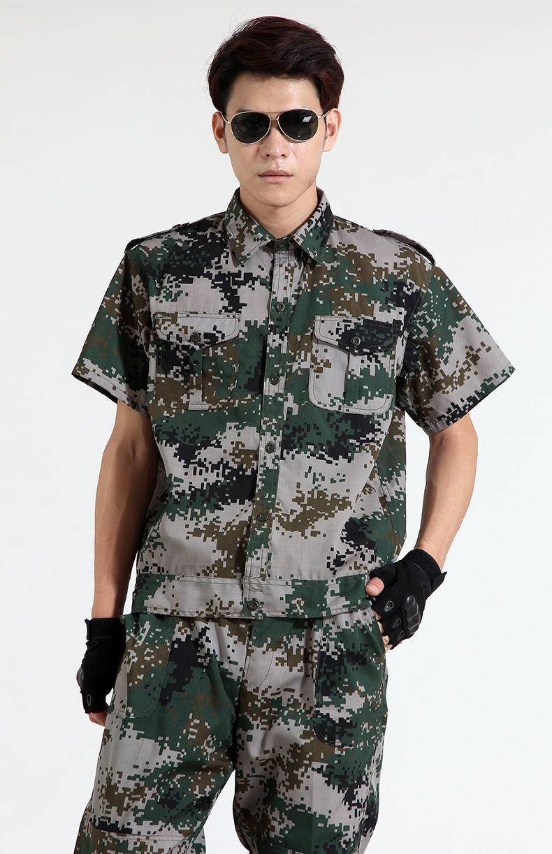 2016秋款上新学生迷彩服套装男通用半袖短袖户外军迷工作服夏批发-舞