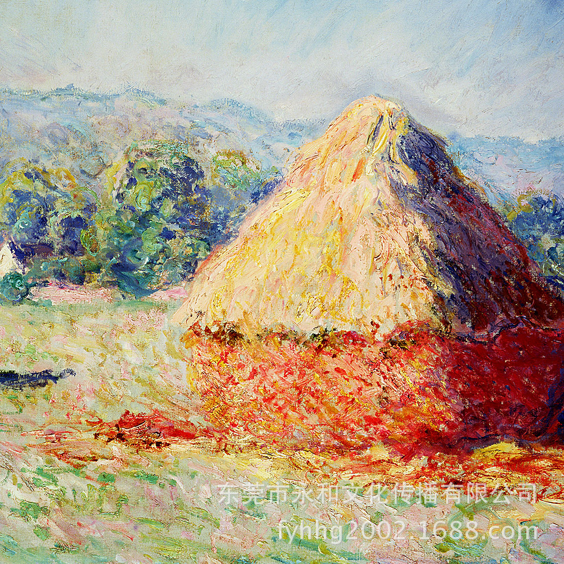 【西方经典风景油画】博物馆级高清复制厂家批发 阳光下的干草堆