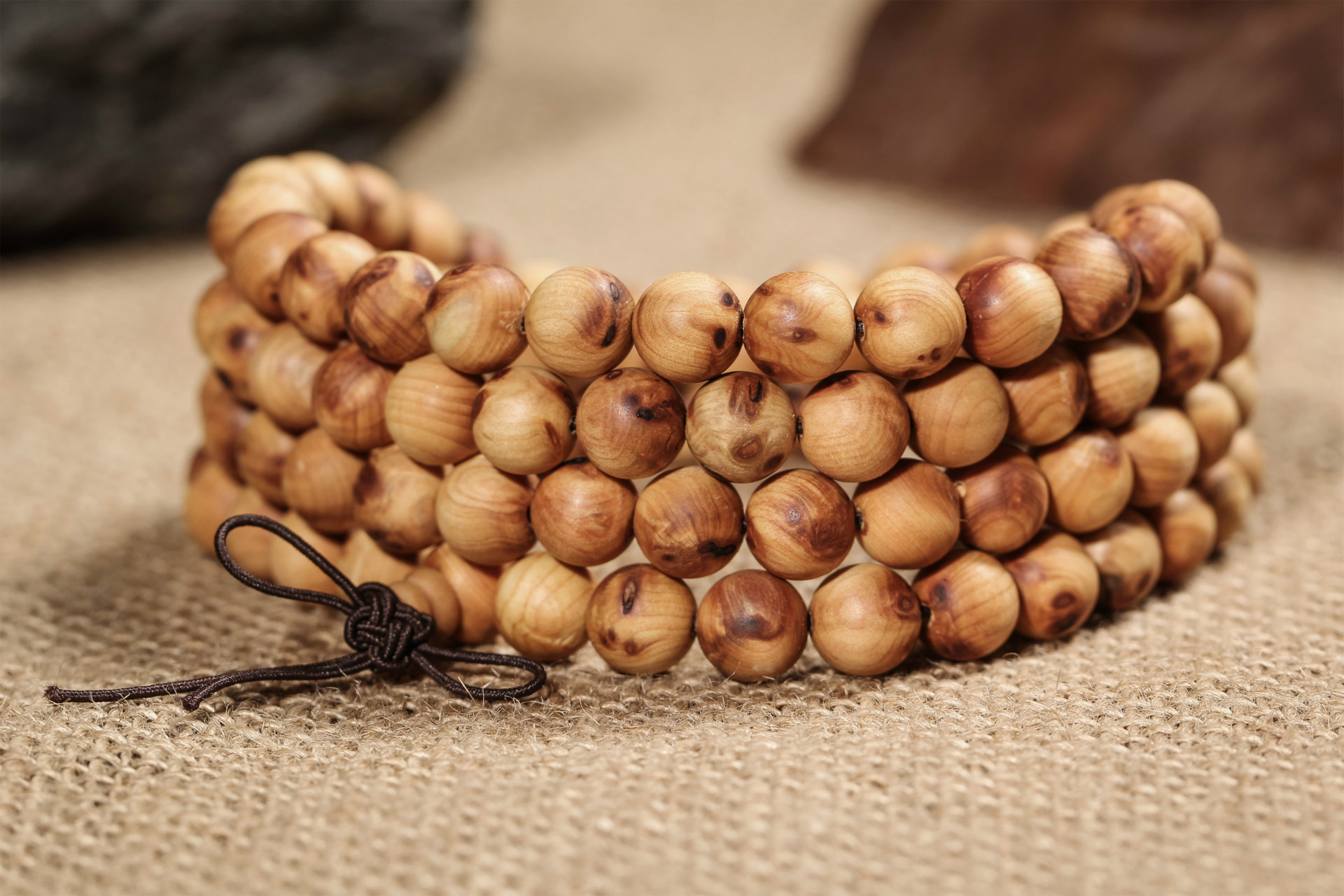 太行崖柏手串108颗 高油多榴疤崖柏念珠0.8 0.6饰品手链 厂家批发