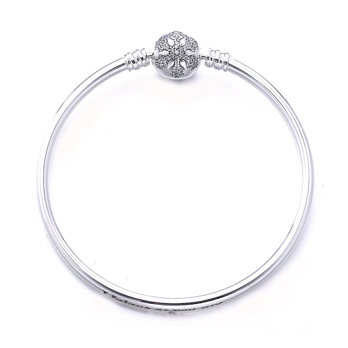 格诺亚 s925银 潘多手链 冬季圣诞节新款璀璨圆头雪花手镯手环