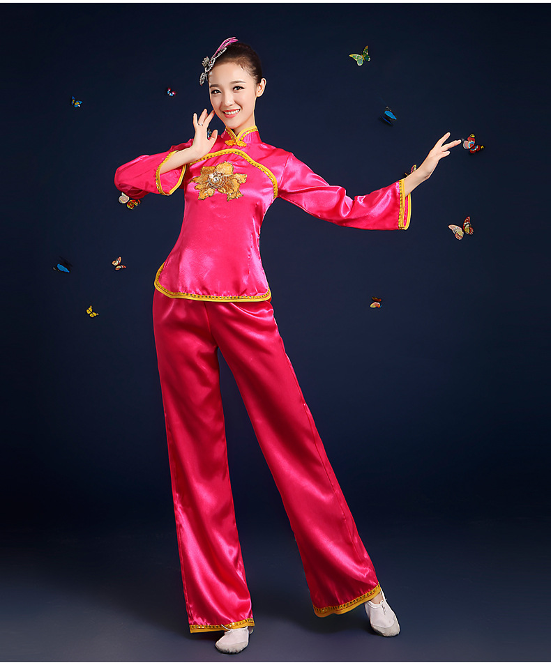 2016春夏新款东北秧歌服女装民族舞蹈演出服腰鼓扇子舞广场舞服装