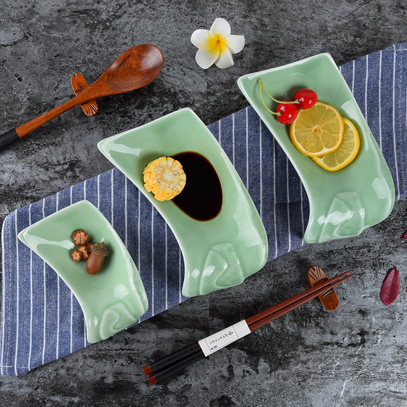 锐美陶瓷龙泉青瓷创意调味碟家用酒店餐具陶瓷酱料碟子