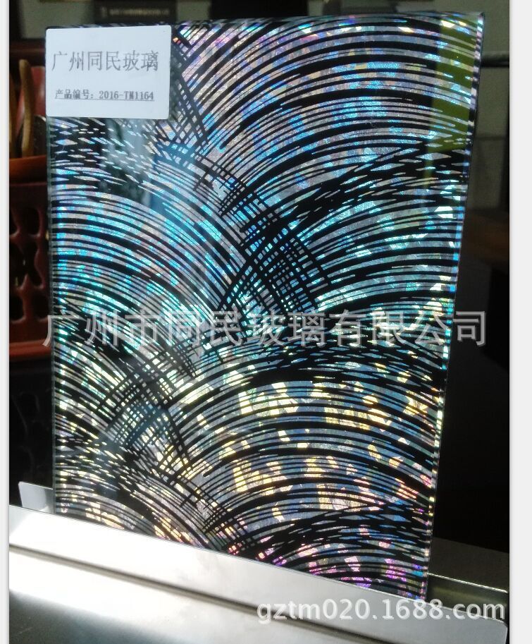 广州工艺夹丝玻璃 屏风夹绢丝玻璃