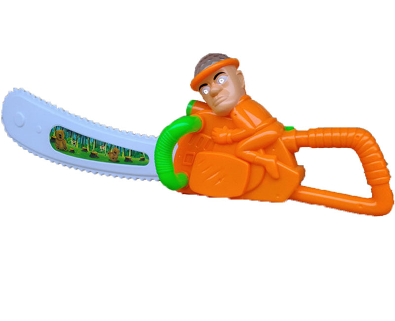 新款电动投影光头强电锯 仿真电锯 发光玩具 地摊玩具批发