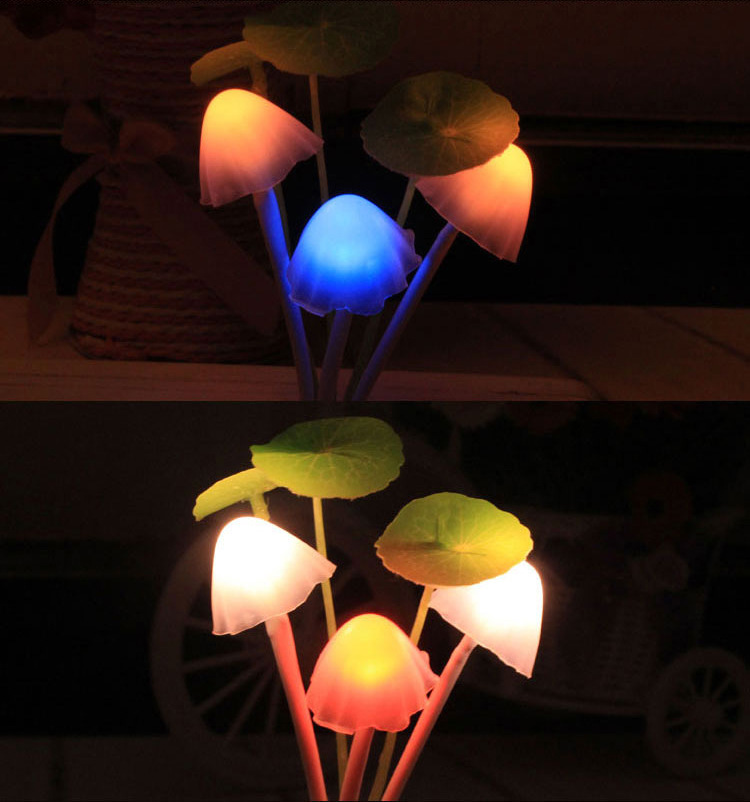 f3-25 创意led蘑菇灯 七彩变色光控蘑菇小夜灯 梦幻蘑菇灯批发