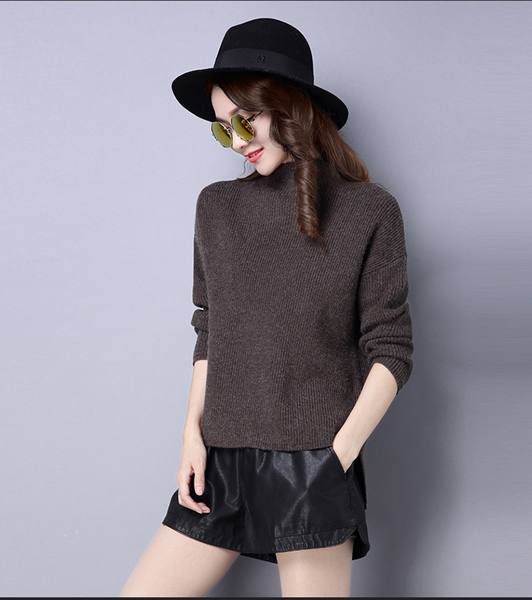 前短后长毛衣女套头秋冬韩版针织衫女款线衣宽松短款长袖打底衫潮