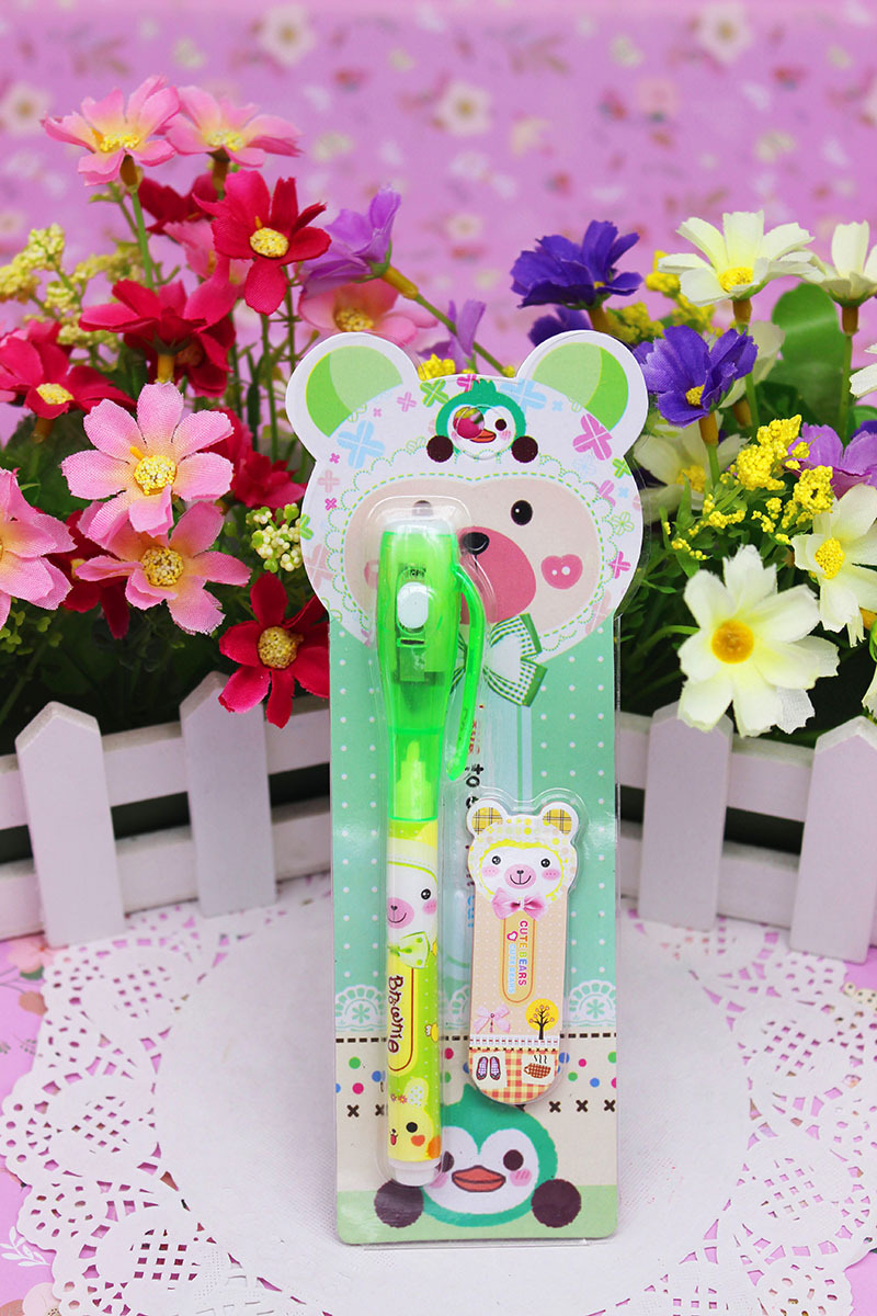 【韩版卡通隐形笔 秘密笔 隐形墨水笔 紫外线灯笔 创意文具特价批发】