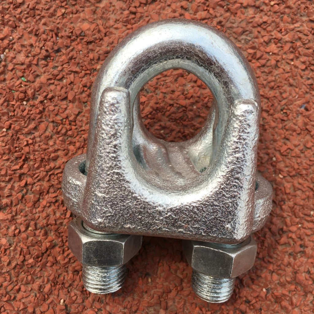 青岛索具直销 电镀锌玛钢铸造国标a型m12 钢丝绳卡头 出口品质