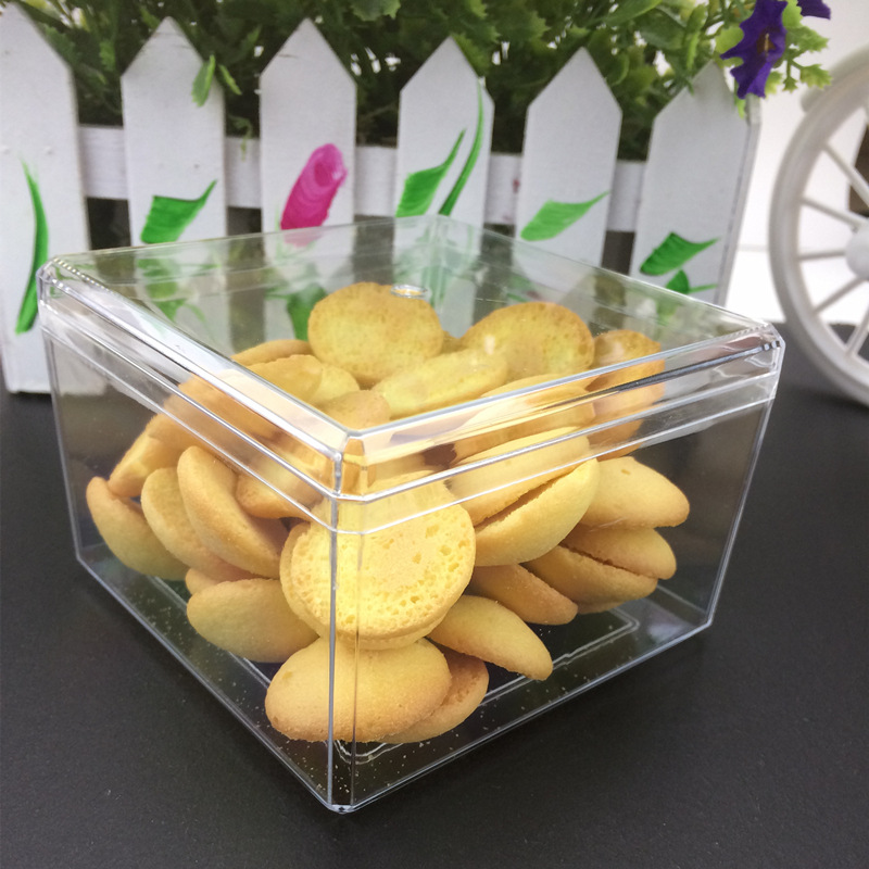9666正方形塑料盒饼干罐老婆饼罐西点盒干点盒biscuit box