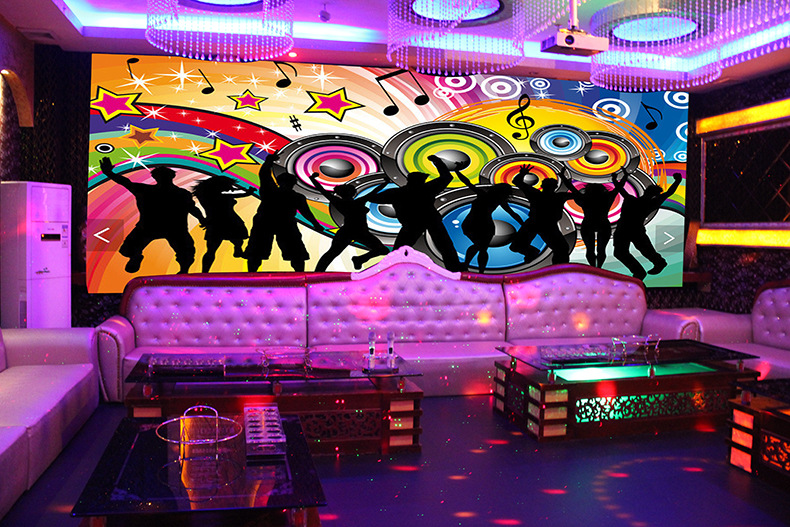 厂家招代理加盟时尚个性ktv无缝壁画装饰墙布娱乐场所壁纸批发188