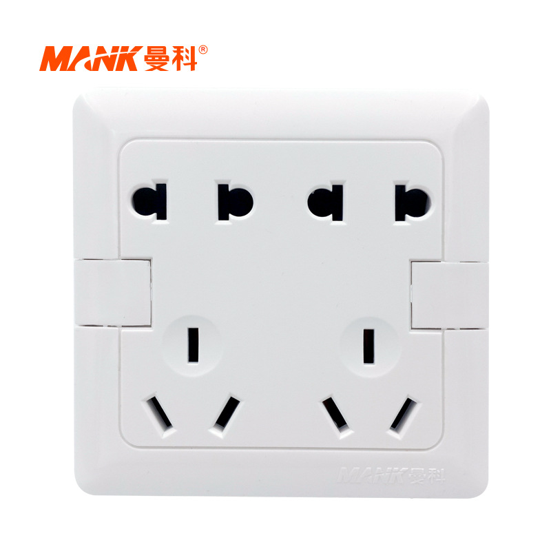 曼科开关插座 a8雅白86型暗装二二三三插座10孔插座电源插座面板