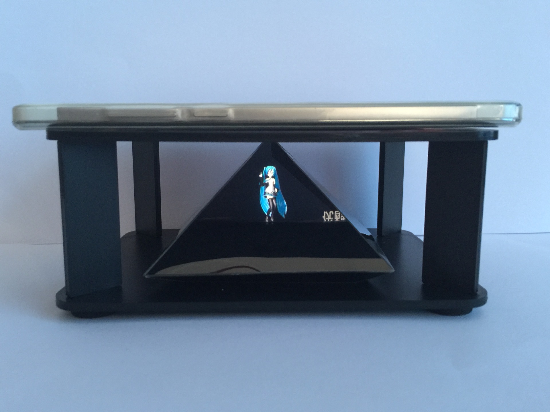 全息3d手机投影仪三角金字塔虚拟成像技术裸眼3d四维影像展示柜