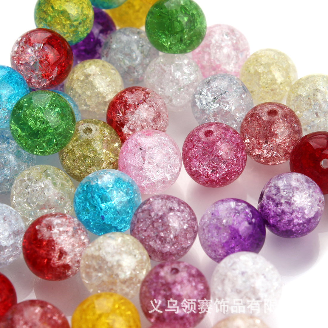 糖果混色爆花晶 爆花晶水晶散珠 批发diy串珠材料100个装 f3060