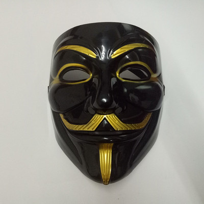 万圣节化妆舞会面具 v字主题面具 黑色v字面具 v脸-v怪客面具