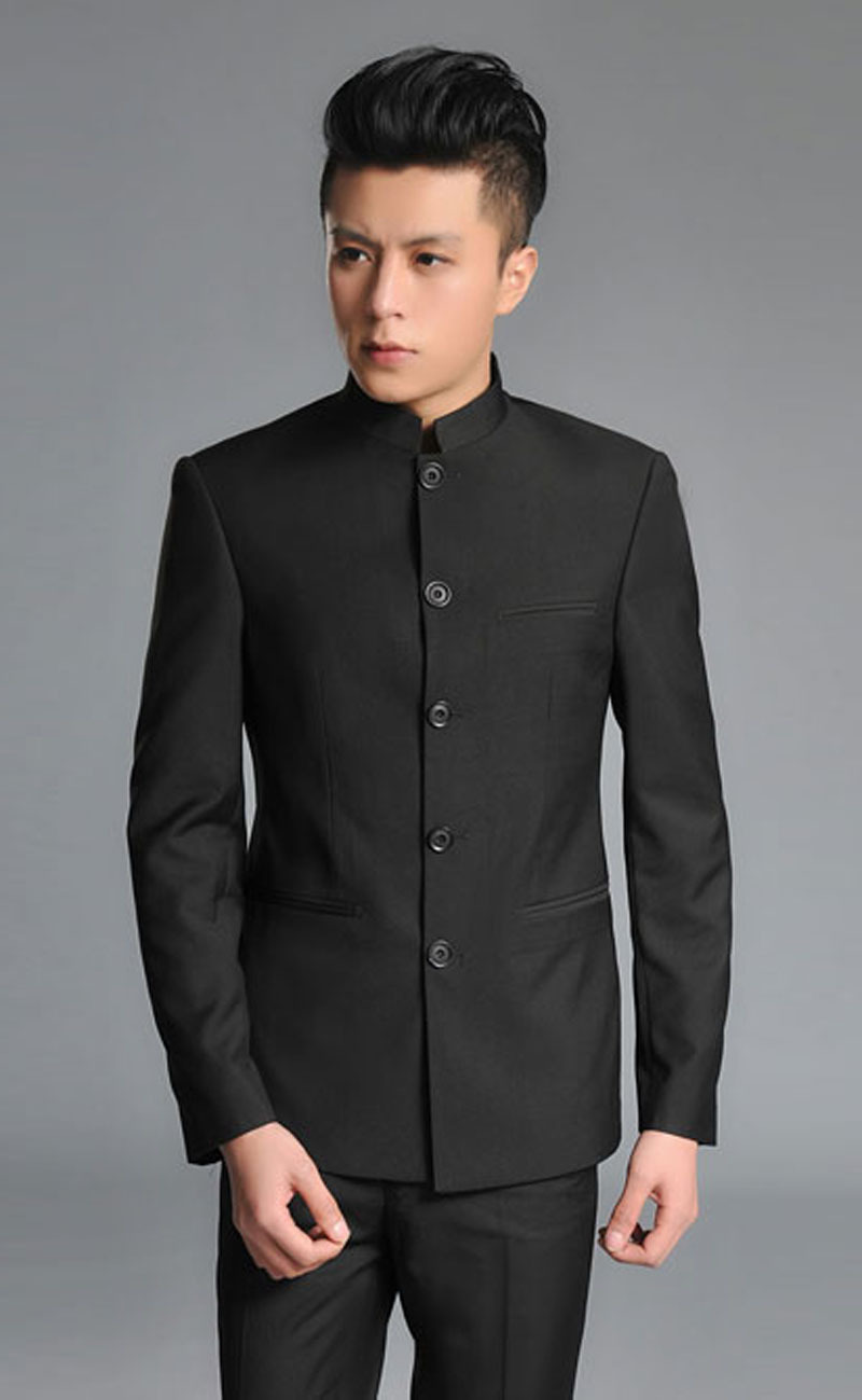 双层加厚民国立领修身中山装 毕业校服合唱话剧演出写真制服套装