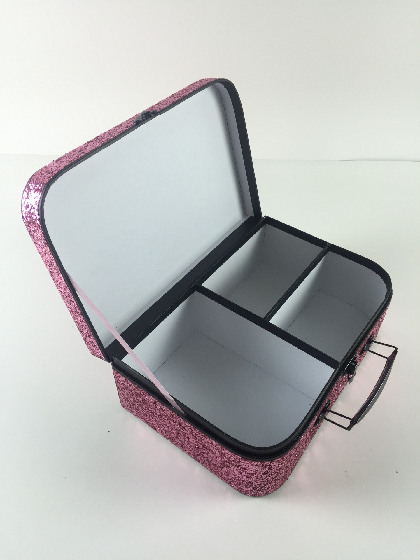 闪闪闪金粉手提箱礼盒圆角手提盒齐盖包含内阁粉色礼盒厂家直销