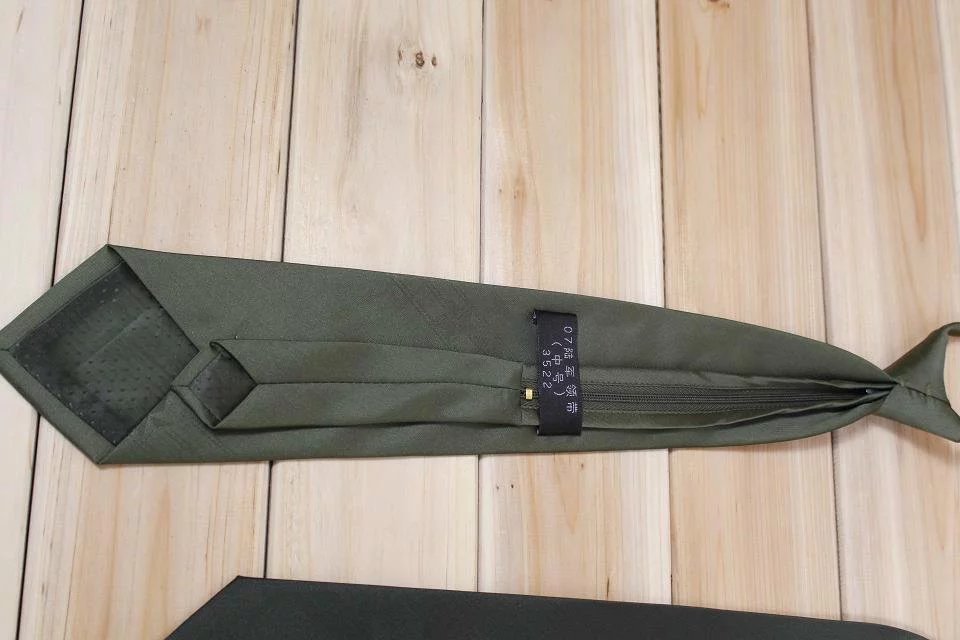 配发07 橄榄绿领带男士拉链式军绿色武海藏青天蓝色领带