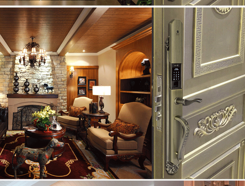 l8866f豪力士别墅大门锁手机app智能家居联动密码指纹锁双开别墅智能