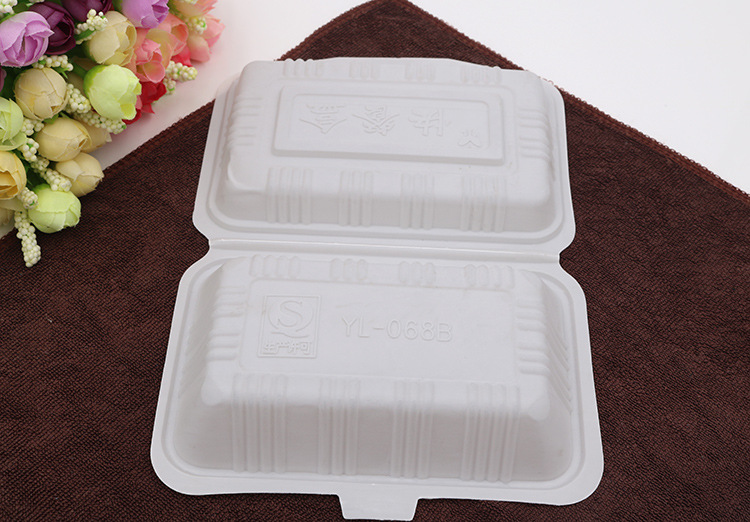 一次性餐盒长方形饭盒塑料外卖米饭打包盒白色可降解快餐盒包邮