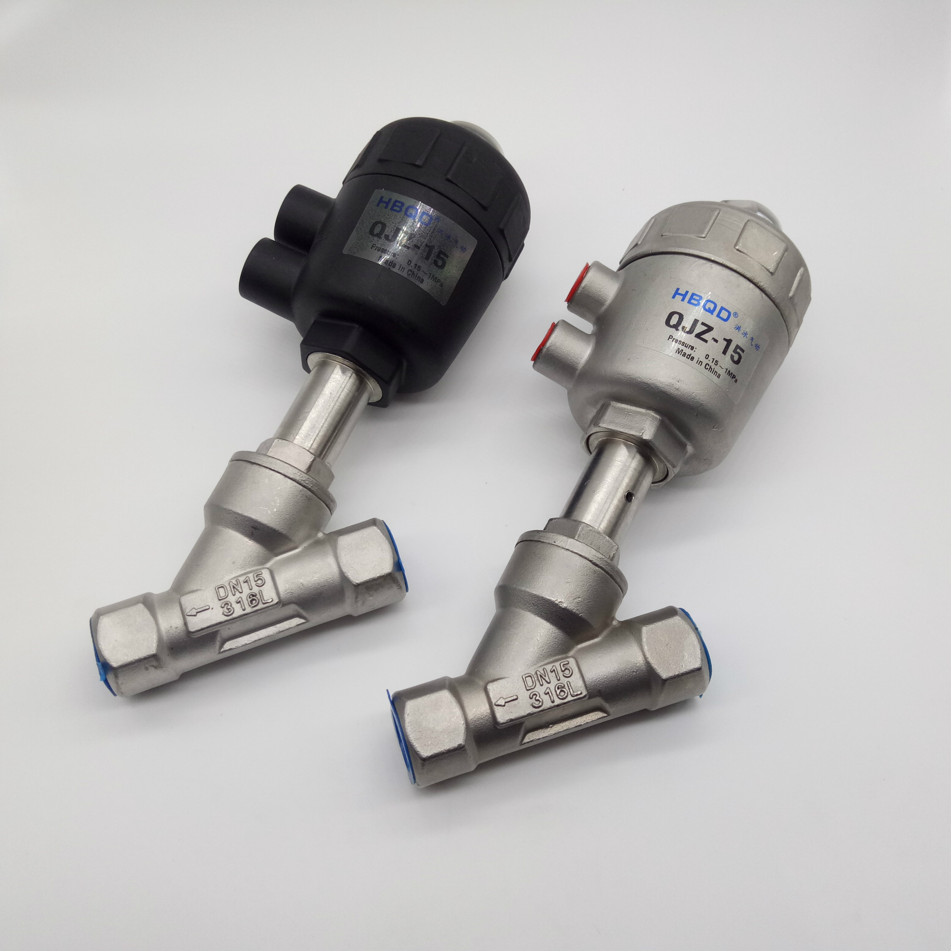 不锈钢角座阀 qjz-40 二位二通气控 dn40 内螺纹气动角座阀