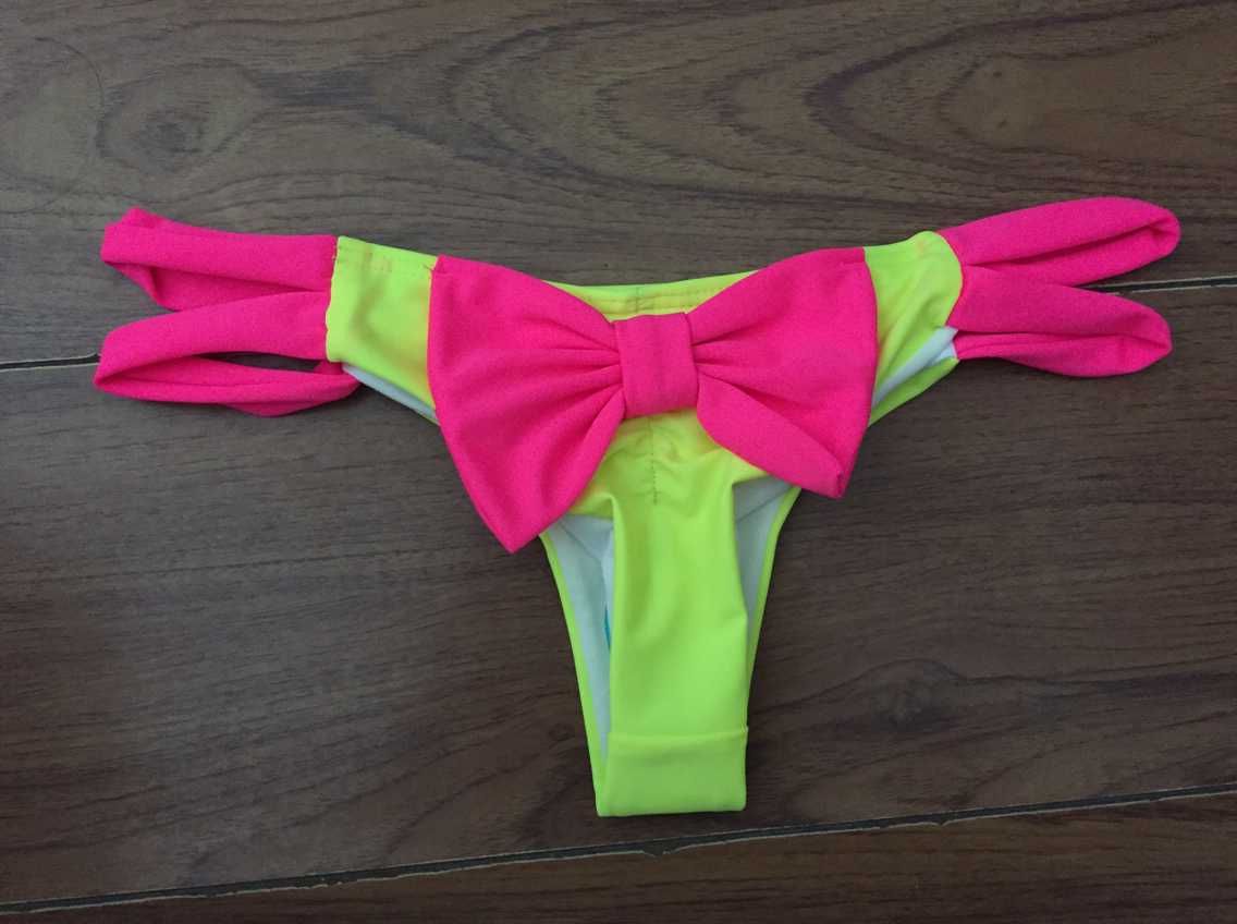 性感多色蝴蝶结泳裤 丁字裤泳裤比基尼泳裤