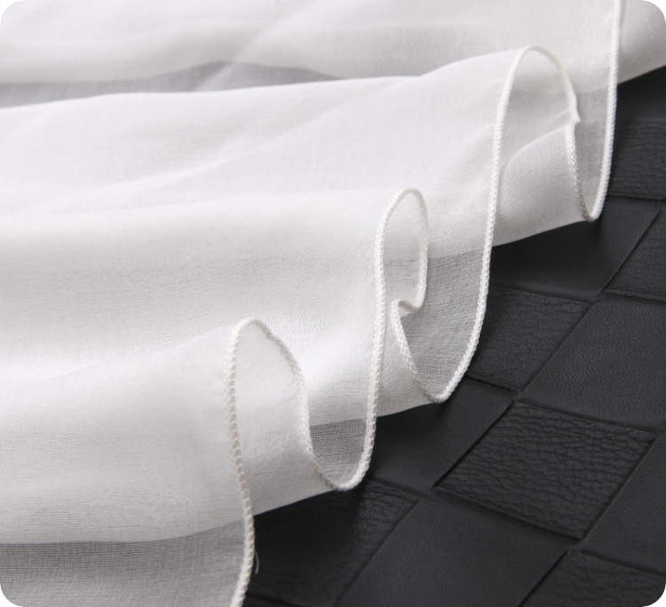 【超仙】纯白色真丝丝巾围巾 女 夏秋防晒桑蚕丝披肩两用 超长宽