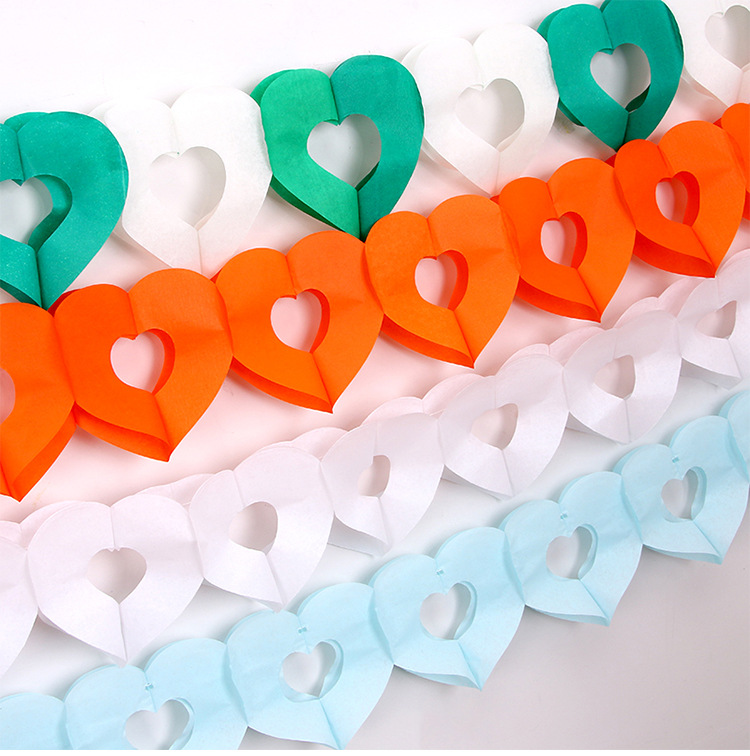 派对热销纸拉花 立体心形纸拉花生日装饰用品纸拉花批发