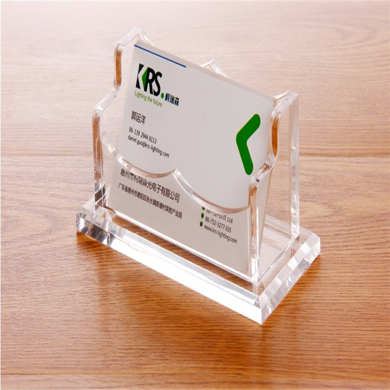 高档 全透明名片盒亚克力桌面创意商务办公名片架立式名片盒