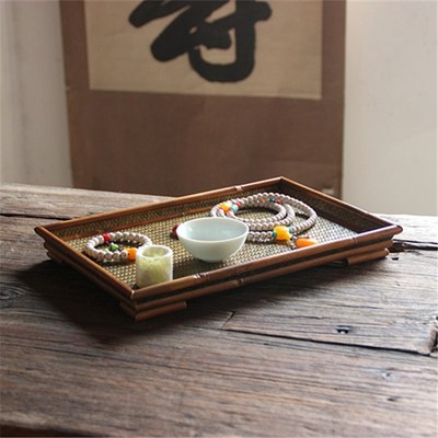 复古竹制茶盘 干泡台 茶道配件 竹制功夫茶具 奉茶盘