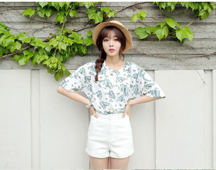 高腰牛仔短裤女夏学生浅色白色A字裤大码宽松