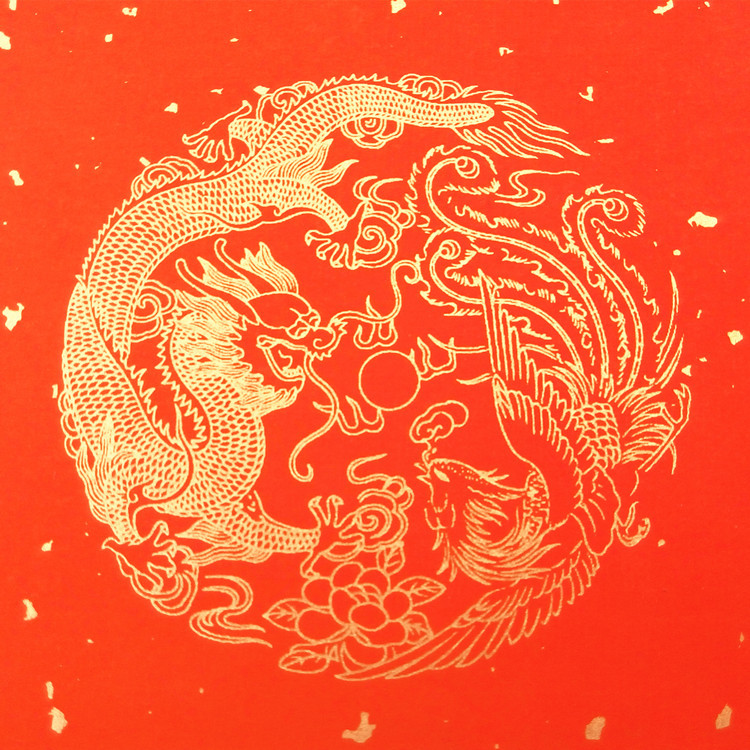 万年红春联手写 70克洒金瓦当空白对联纸