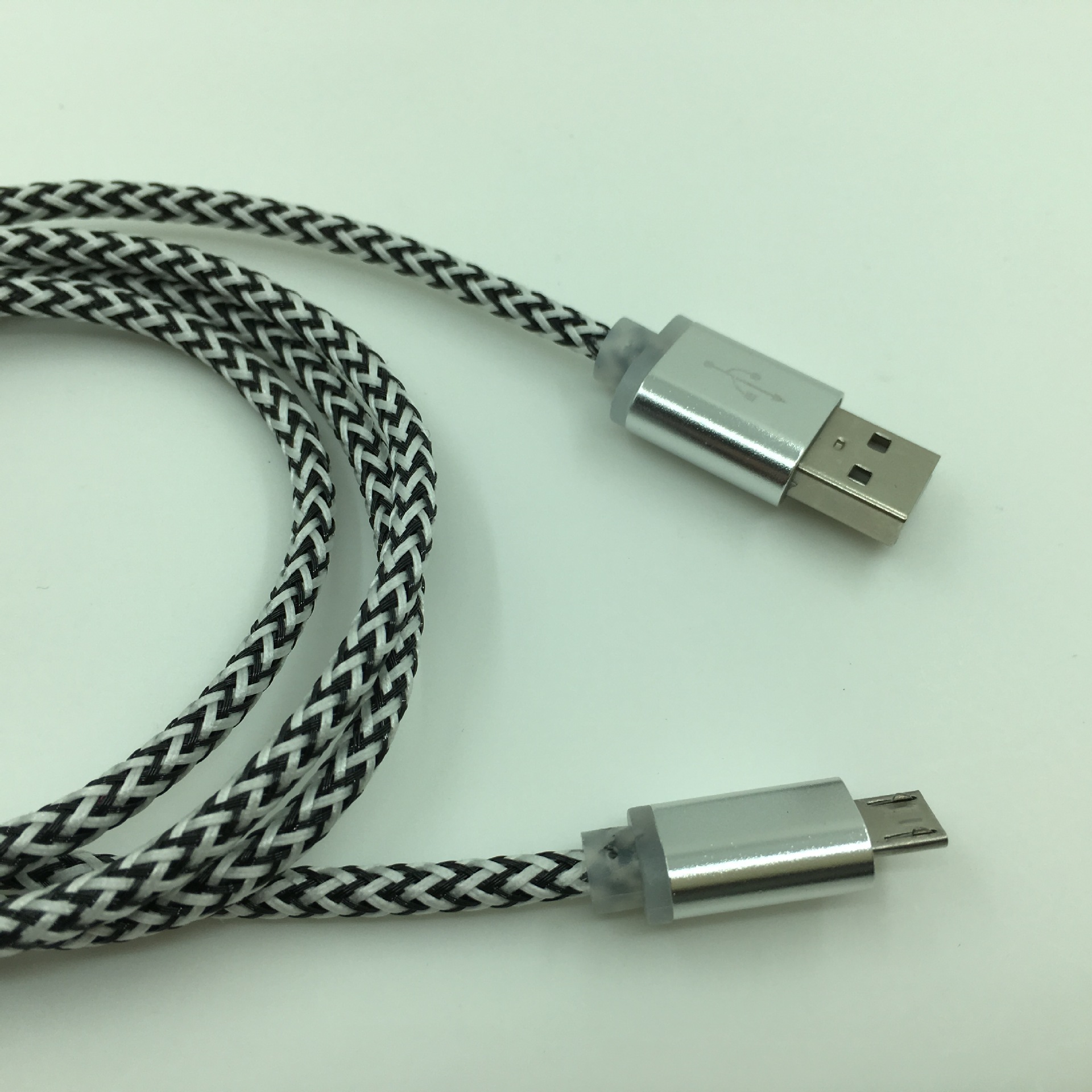 麻花数据线 1米micro usb铝合金麻花编织数据线 安卓手机充电线