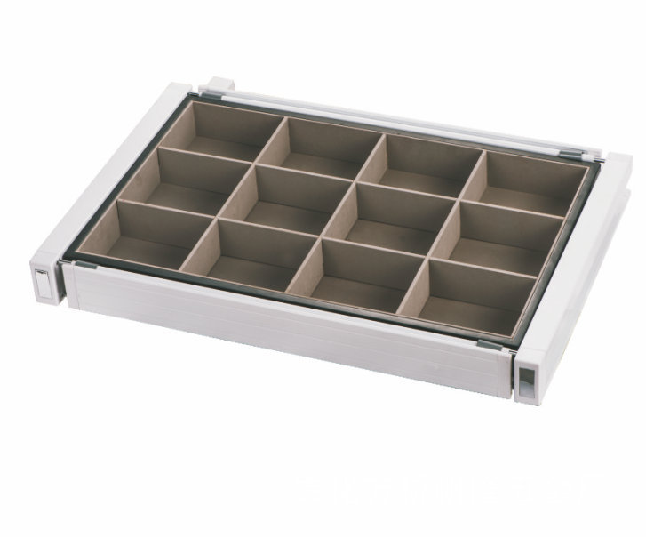 阻尼豪华伸缩分类盒 衣柜推拉格子抽架 木质衣帽间收纳拉篮