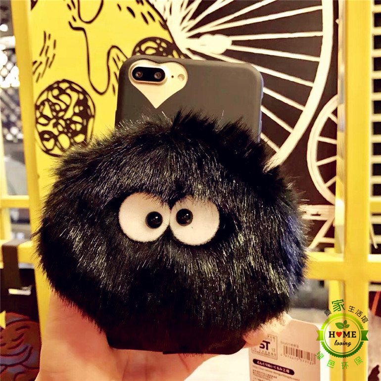 毛绒手机保护套厂家定制卡通猫煤球手机壳适用于保护壳生产