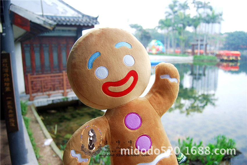 怪物史莱克 姜饼人抱枕靠垫靠垫 饼干人毛绒公仔玩偶