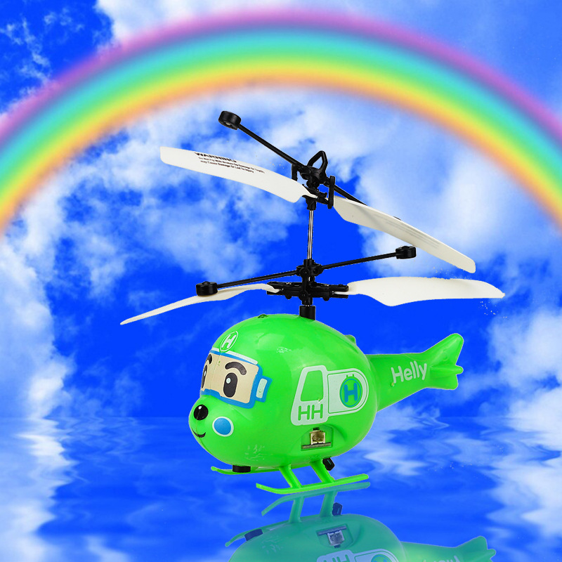 新奇特地摊热卖小黄人遥控感应飞行器悬浮飞机发光儿童玩具