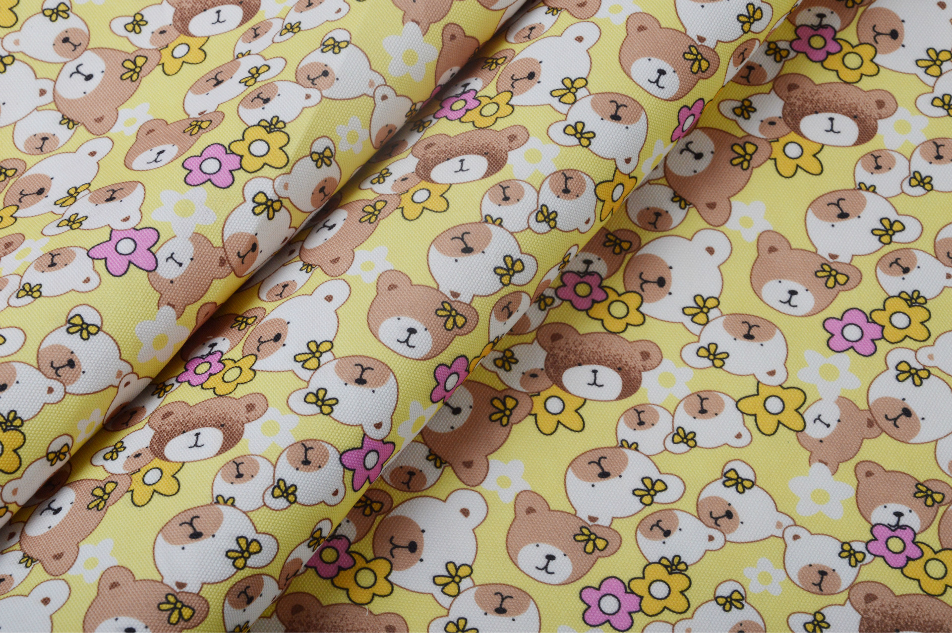 印花帆布 卡通小熊印花帆布面料 平板电脑